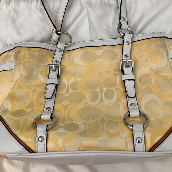 Coach Yellow and white bucket bag - Y2K - Picture 1 of 8